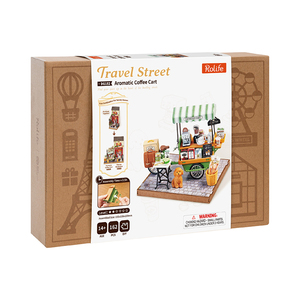 Kit Fai-da-Te Robotime Rolife, Giocattoli in Miniatura DG182, Carretto del Caffè Aromatico, <span class=keywords><strong>Puzzle</strong></span> 3D in Legno - Product Image 4