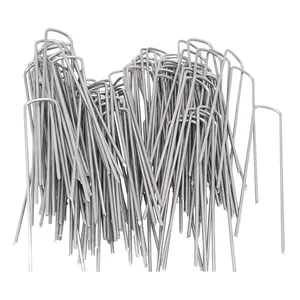 Heavy-Duty U-Shaped Garden Pegs Securing Stakes 8 inch Spikes Pins Staples for Anchoring Landscape Fabric tents sod Lawn