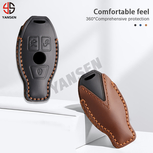 Para Mercedes Benz A B C <span class=keywords><strong>E</strong></span> R Class GLS GLA GLK GLC CLS CLA AMG W204 W205 W212 2025 Funda de cuero para llave de coche - Product Image 4