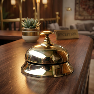 Campana de Escritorio Redonda de Metal Dorado, Campana de Notificación para Recepción de Hotel, Restaurante, Mostrador - Product Image 4