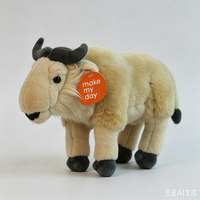 Vente en gros usine Peluche buffle réaliste sur pied, super douce, en polaire PV de qualité supérieure, broderie informatique, rembourrage en coton PP