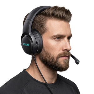 Auriculares para juegos CCUS con cable, estéreo, controlador dinámico, micrófono y luz LED para PC y consola - Product Image 2