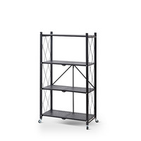 Étagères de rangement pliables en métal à 5 niveaux, support de cuisine pliable, chariot d'îlot pliable