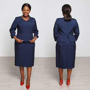 Vestidos de Oficina Formales y Elegantes para Mujer, Tallas Grandes, Silueta Recta, con Botones, Servicio ODM, Casuales y de Negocios - Product Image 1