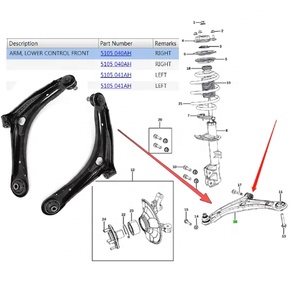 Brazo de control inferior delantero 05105041AI para Jeep Compass Dodge <span class=keywords><strong>Caliber</strong></span> 2007-2016 05105041AF 05105041AH 5105041AI 05105040AI - Product Image 1