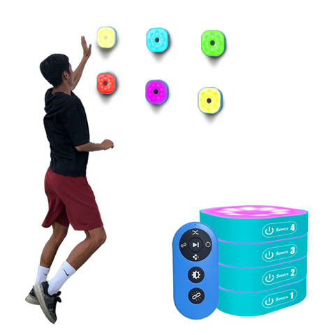 Speed Agility Training Lights, LED Flash Reflex Training, Draagbare sport fitness licht trainer, Training Lights Draagbare Sport Fitness Lights Trainer voor Basketbal, Voetbal, Lacrosse,12-Lights