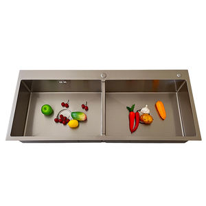 Lavello casa fatto a mano di alta qualità 304 acciaio inossidabile doppia ciotola fattoria lavello - Product Image 5