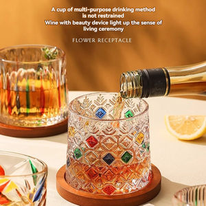 Verre à whisky et à vin en cristal, base rotative, style célébrité internet, pour bière et eau - Product Image 3