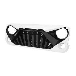 Grilles de voiture blanc et noir brillant Grille de pare-chocs avant de calandre de Style Goliath avec lumières LED ambre pour 2007-2018 Jeep <span class=keywords><strong>JK</strong></span> JKU <span class=keywords><strong>ABS</strong></span> nouveau - Product Image 3