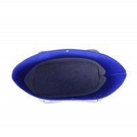 Sac fourre-tout de plage en feutre gris et bleu, Surface imperméable, impression d'écran en soie, Logo surdimensionné