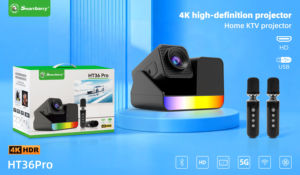 Nuevo Proyector HT36 PRO con Micrófono Dual para Karaoke, Tres en Uno, HD CRT, Cine en Casa, Entretenimiento Familiar - Product Image 3