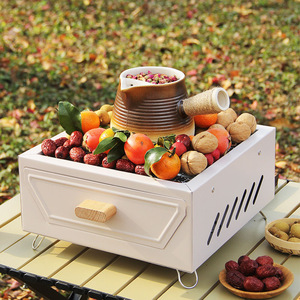 Barbecue portable carré au charbon de bois pour le camping et l'utilisation en terrasse - Product Image 1