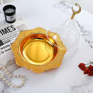 Metal Fruit Plate with Lid European Style Home Living Room Light Luxury Dessert Cake Dessert Plate Afternoon Tea Display Plate - Product Image 2