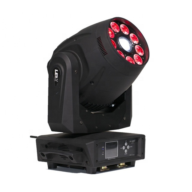 Stage Lighting 120W LED Spot 9x12W RGBWA+UV 6in1 Wash Moving Head Light