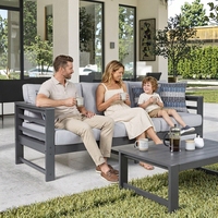 Canapé d'extérieur 3 places écologique, résistant aux UV toutes saisons, pour villa, cour, patio, jardin, salon, ensemble de meubles durables