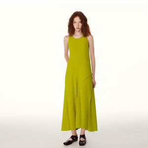 Хит продаж, Модные Зеленые платья без рукавов, сексуальное платье с круглым вырезом для женщин, лето - Product Image 5