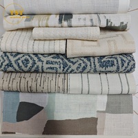 Tissu Jacquard Brodé pour Rideaux, Motif Artistique, Aspect Lin, Grammage Lourd, Vendu au Mètre pour Canapé, Rideau, Coussin