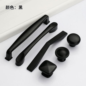Lgedis Cabinet Handles Black Zinc Alloy Minimalist Design For Furniture Drawer Door Kitchen <b>Wardrobe</b> Hardware - Product Image 3