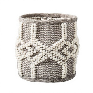 Bohemian Style Natural Cotton Kids Foldable <b>Storage</b> Basket with Baking Paint Technique ITHL Brand - Product Image 1