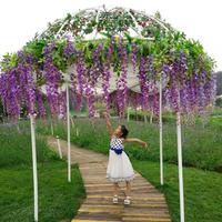 Groothandel kleurrijke zijden kunstmatige wisteria hangende wingerd kleurrijke decoratieve bloemen planten feest huis tuin decoratie