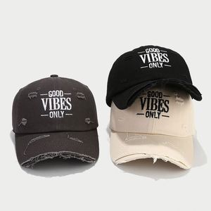 Gorra de Béisbol de Primavera, Nueva, con Diseño Desgarrado, Bordado Retro, Visera Curva, para Mujer, Protección Solar, Personalizable - Product Image 2