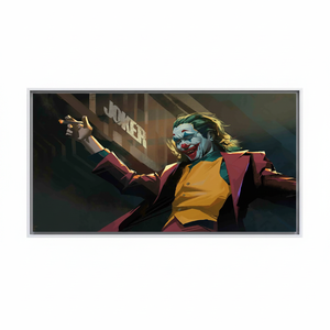 Unique Printed <b>Canvas</b> Artwork - Abstract Joker Design for Modern Decor,WHITE <b>FRAMED</b> <b>CANVAS</b> - Product Image 2
