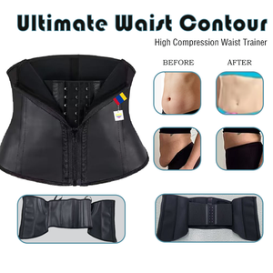 Faja Moldeadora de Cintura de Látex de Doble Capa con Cremallera y Control Abdominal de Alta Compresión con 9 Varillas <span class=keywords><strong>para</strong></span> Mujer, Torso Corto - Product Image 5