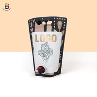 Doypack en aluminium personnalisé de 1,5 L, 3 L, 5 L avec valve papillon, emballage pour vin, jus, café liquide, poche à boisson debout avec robinet