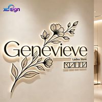 Enseigne LED 3D personnalisée en acrylique rétroéclairée, transformateur, canal en acier inoxydable, identification métallique pour bâtiments commerciaux et bureaux