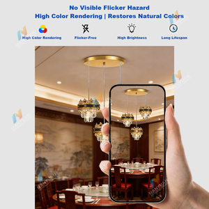 Lámpara de Araña de Cristal LED Dorada de Lujo, Moderna, Decorativa, <span class=keywords><strong>para</strong></span> <span class=keywords><strong>Comedor</strong></span> y Dormitorio - Product Image 6