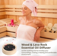 Diffuseur passif en pierre de lave pour huiles essentielles, base en bois naturel, pour sauna, bureau, chambre à coucher (vente en gros)