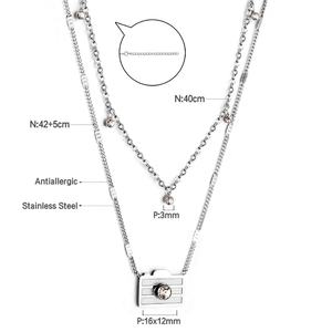 18K Gold Plated Spring Diamond <b>Kids</b> Girls Cute Necklace Stainless Steel Custom Necklace Pendant Logo - Product Image 2