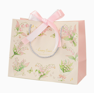 Nueva Bolsa de Regalo Lily, Elegante Bolsa de Papel Rosa con Lazo, Bolsa de Papel Premium para Regalos de Fiesta - Product Image 2