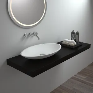 Sm-8326 싼 가격 현대 디자인 호화스러운 Bath 방 대 혼자서 단단한 지상 물동이 허영 싱크대 목욕탕 수채
