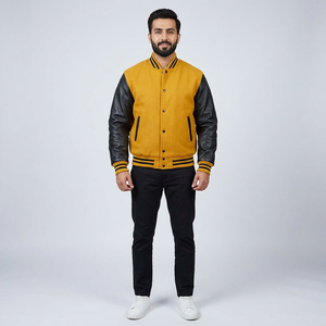 2026 Fashion Bomber Varsity <b>Baseball</b> <b>Jacket</b> <b>Men</b> Stand Collar Front Logo Winter Oversize Customized Polyester - Product Image 1