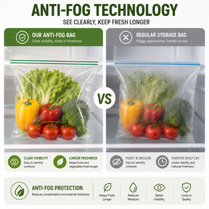 Resealable Food Grade Zipper Storage Bags Gravure Printing Anti-Fog Transparent PE Laminated Freshness Protection <b>Freezer</b> Safe - Product Image 2