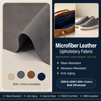 Cuir suédé en microfibre PU 0,6 mm en gros pour empeignes de baskets, doux, respirant, résistant à l'abrasion, écologique, conforme REACH