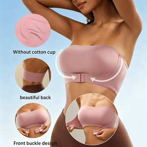 Soutien-gorge adhésif invisible <span class=keywords><strong>sans</strong></span> bretelles pour femmes, grandes tailles, fermeture avant antidérapante à velcro, fabrication OEM/ODM - Product Image 2