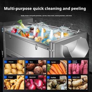 Mobile Fruit <b>Vegetable</b> Washing Peeling Machine Stainless Steel Supporting Equipment For Food Production Line - Product Image 4