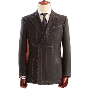 Top 100% hand made full canvas bespoke suit for men