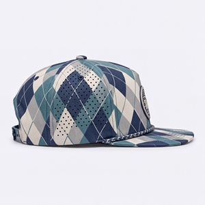 Golf <b>Cap</b> Argyle <b>Navy</b> Blue Teal Cream Waterproof PVC Patch Rope 5 Panel Perforated Breathable Snapback Gorras <b>Men</b> Women - Product Image 5