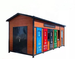 Bac à déchets intelligent et mobile pour la collectivité extérieure, avec quatre compartiments de tri pour la gestion des déchets et le recyclage - Product Image 2