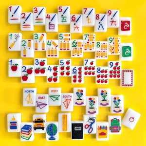 Juego de Fichas de Mahjong Americano con Temática Educativa, Fichas de Dirección del Viento (Norte, Sur, Este, Oeste) para Entretenimiento - Product Image 5