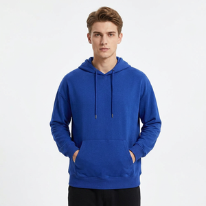 Sudadera con Capucha de Algodón de Doble Cara 8B, Transpirable, de Verano, Tejida, de Manga Larga con Logotipo Frontal, Algodón Peinado TZ104 - Product Image 2