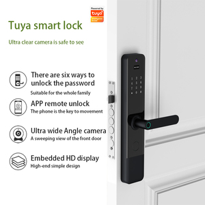 แอปพลิเคชัน Tuya ยอดนิยม ล็อคอัจฉริยะ WiFi  วัสดุอลูมิเนียมอัลลอยด์  แผงกระจกนิรภัย  เซ็นเซอร์ลายนิ้วมือ  ความจุลายนิ้วมือ 100 ลายนิ้วมือ - Product Image 2