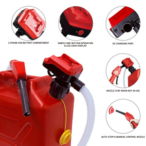 Pompe de transfert de carburant sans fil avec arrêt automatique et buse manuelle 4,6 GPM, compatible avec les batteries DeWalt 20V ou Milwaukee 18V pour essence et diesel - Product Image 1