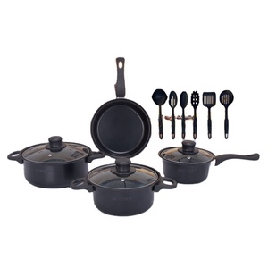 Juego de utensilios de cocina antiadherentes de hierro fundido para acampar, negro, 13 Uds., utensilios de cocina baratos, <span class=keywords><strong>ollas</strong></span> <span class=keywords><strong>y</strong></span> <span class=keywords><strong>sartenes</strong></span>, utensilios de cocina - Product Image 1