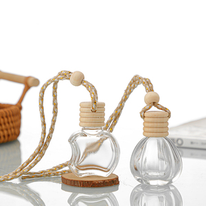 차량용 향수병 8ml, 자동차 아로마테라피 에센셜 오일 디퓨저 유리 미니 공병, 우드캡 행잉 타입 퍼퓸 보틀 - Product Image 3