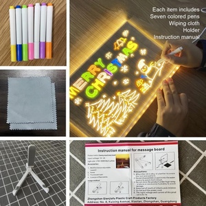<b>LED</b> Acrylic Memo/Message Board 15x15cm with Lamp <b>Light</b> Stand Charming Mood <b>LED</b> Night <b>Light</b> - Product Image 4