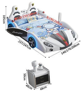 เตียงเด็กกรอบไม้พร้อมที่เก็บของเตียงสำหรับเด็กชุดเตียงนอนสำหรับเด็ก - Product Image 5